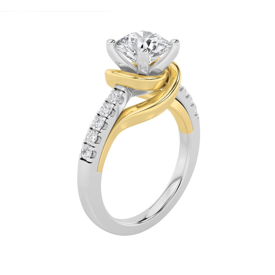 2Cttw Round Shaped Lab Grown Diamond (F/VS) Ringin 14K Gold