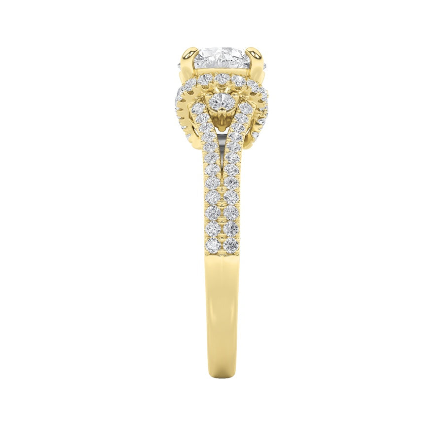 2Cttw Round Shaped Lab Grown Diamond (F/VS) Solitaire Engagement Ring in 14K Gold
