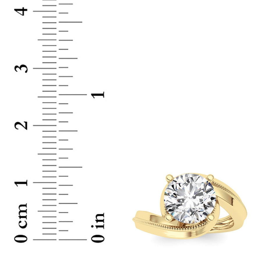 2.5Cttw Round Shaped Lab Grown Diamond (F/VS) Ring in 14K Gold