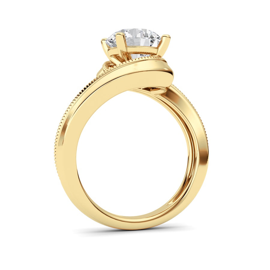 2.5Cttw Round Shaped Lab Grown Diamond (F/VS) Ring in 14K Gold