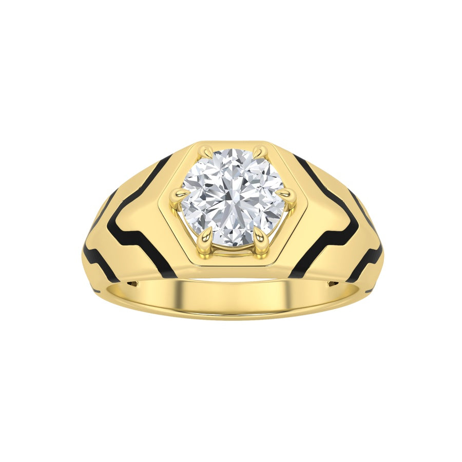 1.5Cttw Round Shaped Lab Grown Diamond (F/VS) MensRing in 14K White Gold