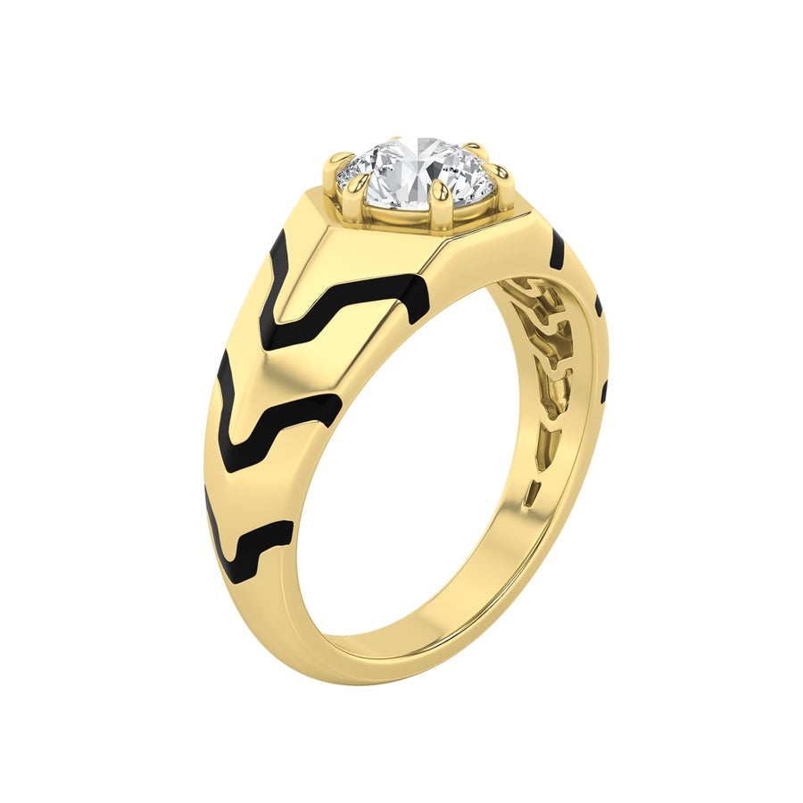 1.5Cttw Round Shaped Lab Grown Diamond (F/VS) MensRing in 14K White Gold