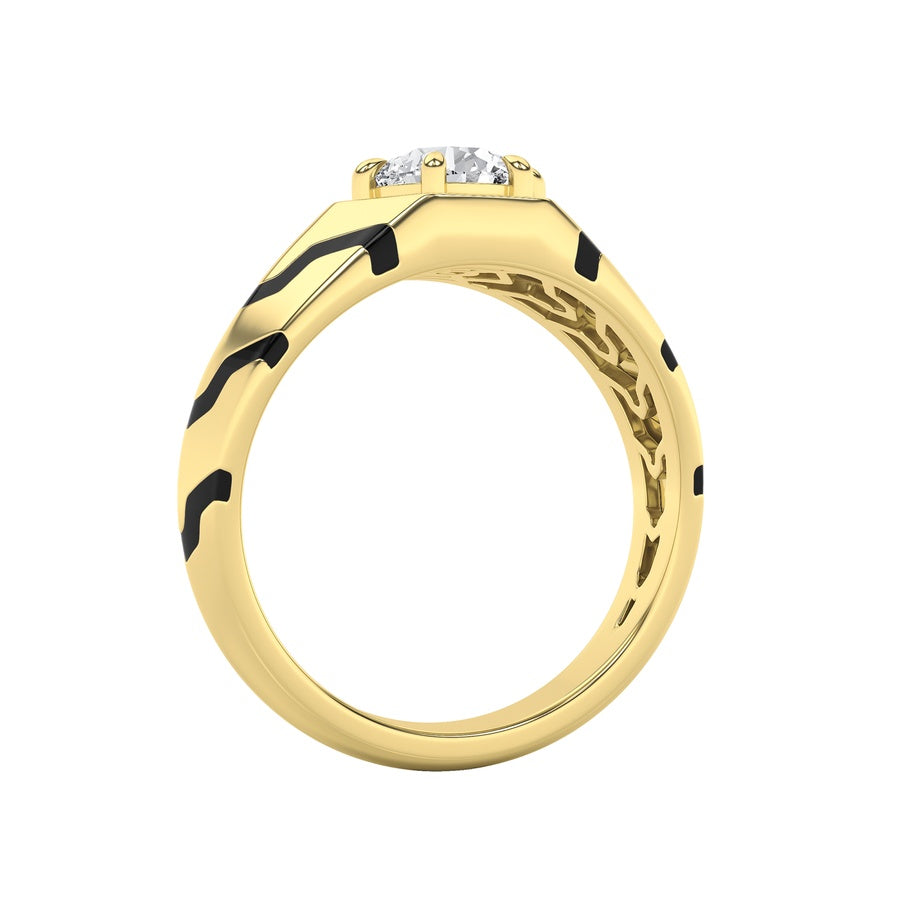 1.5Cttw Round Shaped Lab Grown Diamond (F/VS) MensRing in 14K White Gold