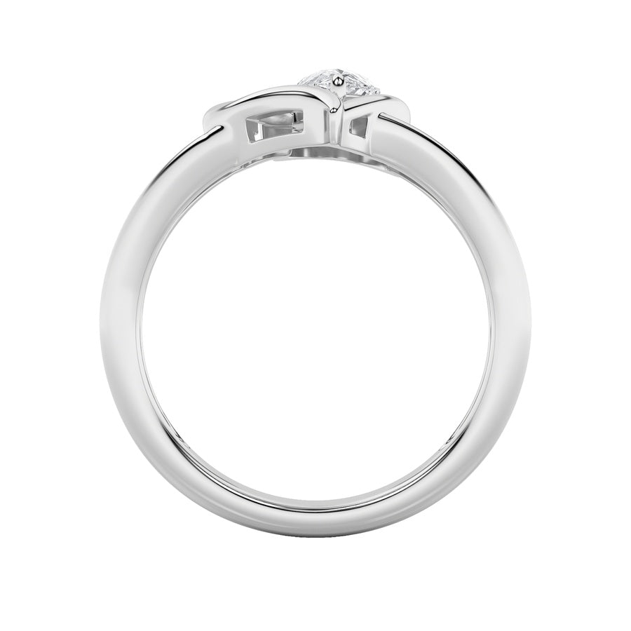 Pear Shape Heart Ring lab grown diamond