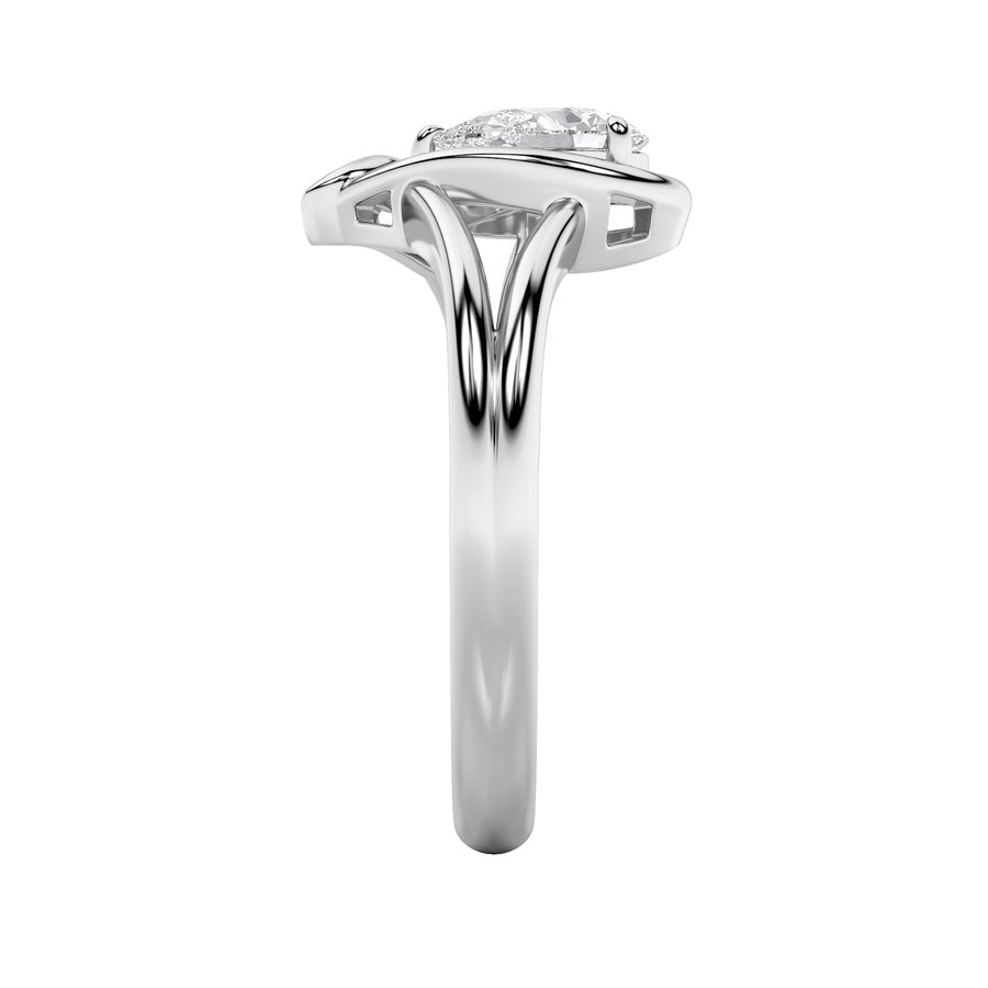 Pear Shape Heart Ring lab grown diamond