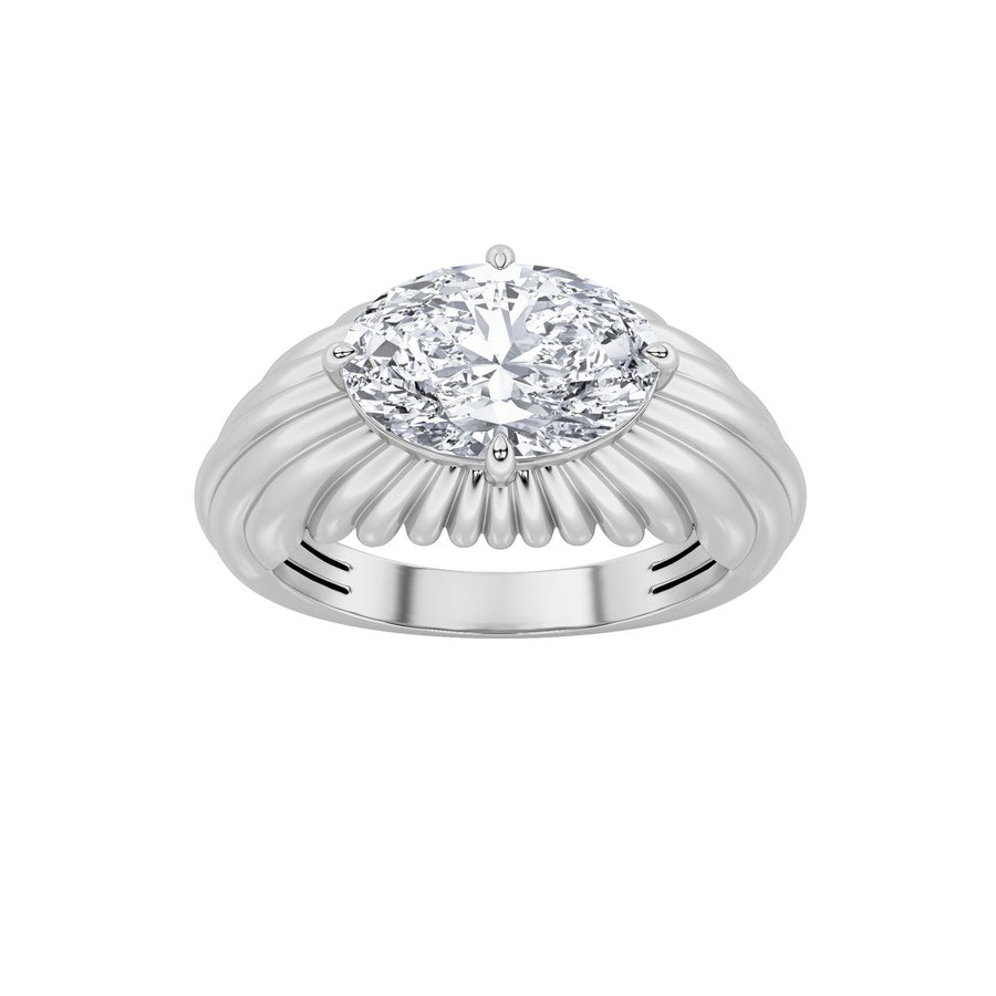 Oval Shape Fancy Solitaire Ring lab grown diamond