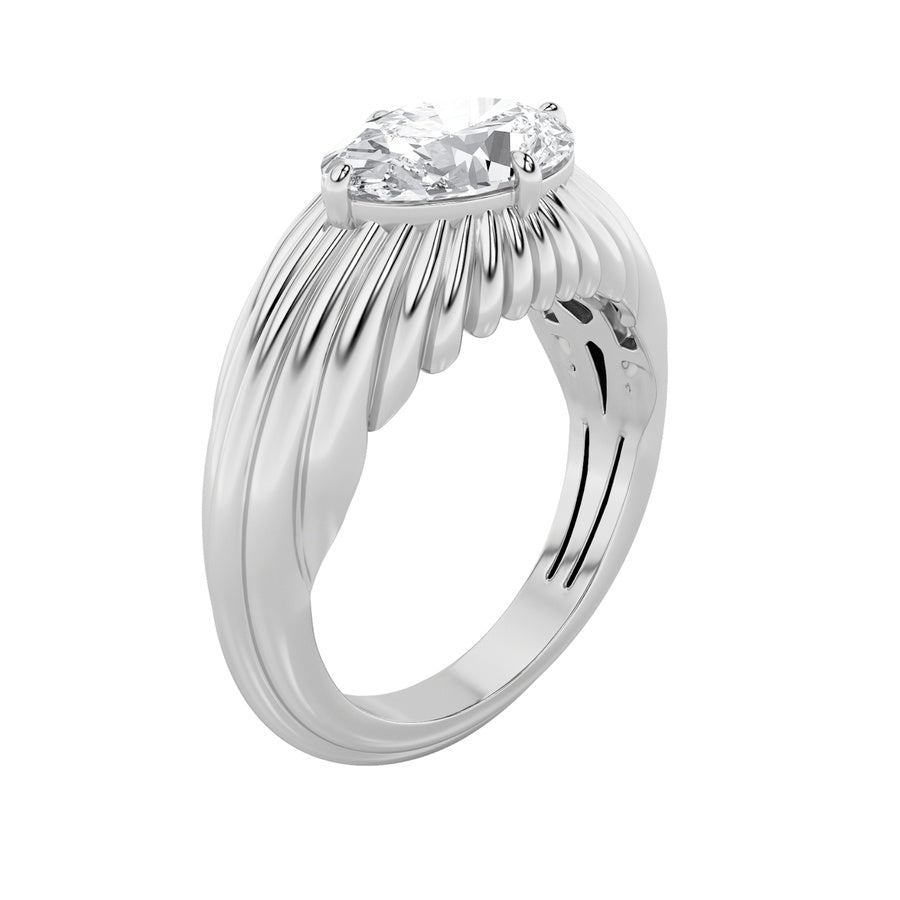 Oval Shape Fancy Solitaire Ring lab grown diamond