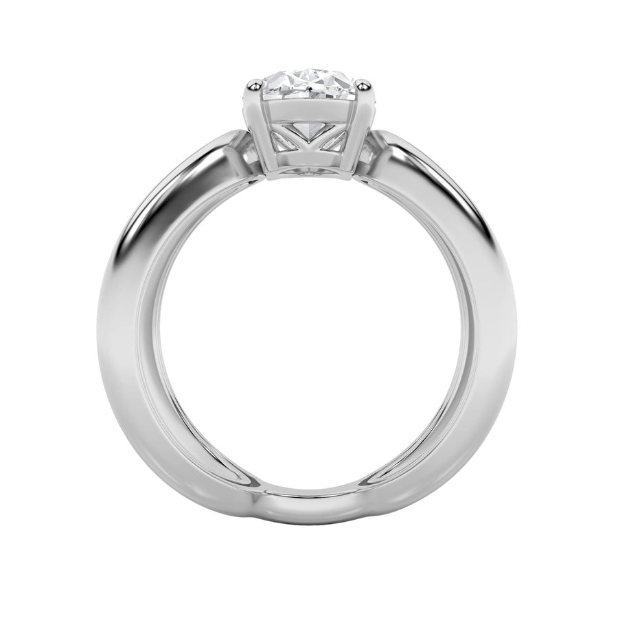 Oval Shape Criss Cross Fancy Solitaire Ring lab grown diamond