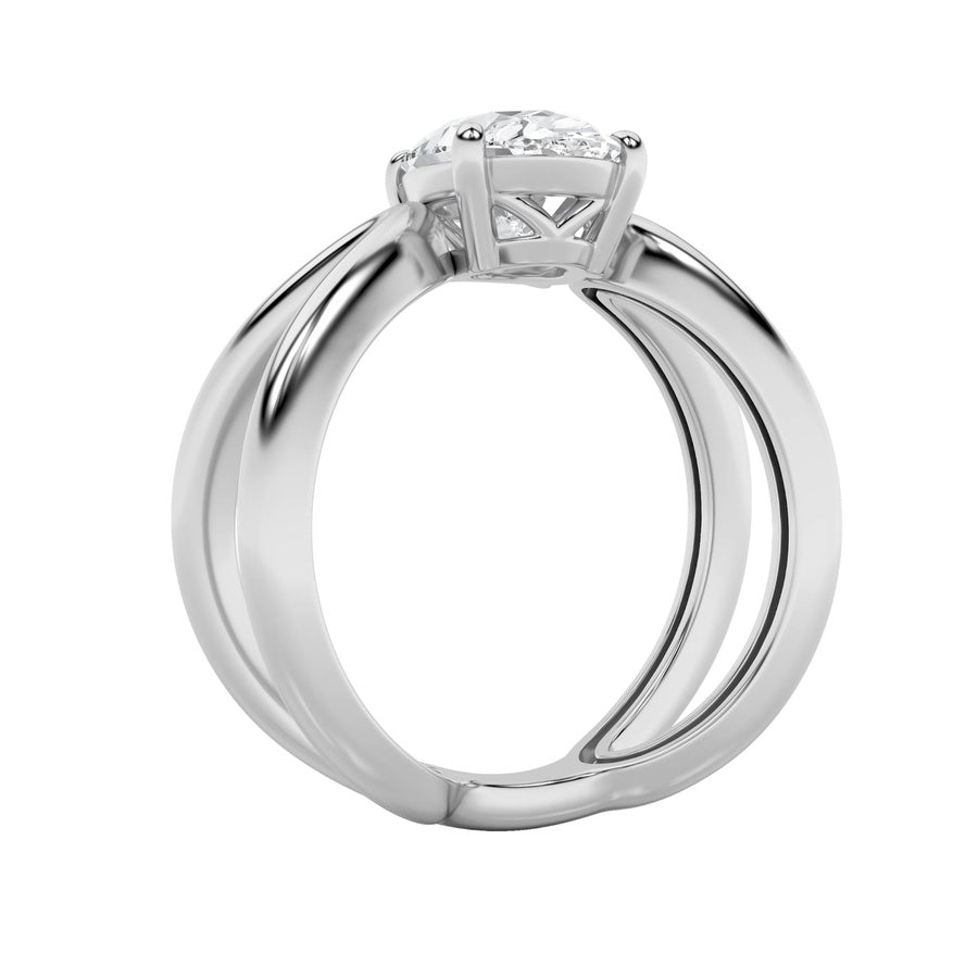 Oval Shape Criss Cross Fancy Solitaire Ring lab grown diamond