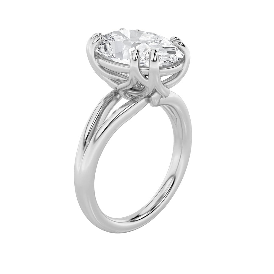 Oval Shape Bold Split Shank Solitaire Engagement Ring lab grown diamond