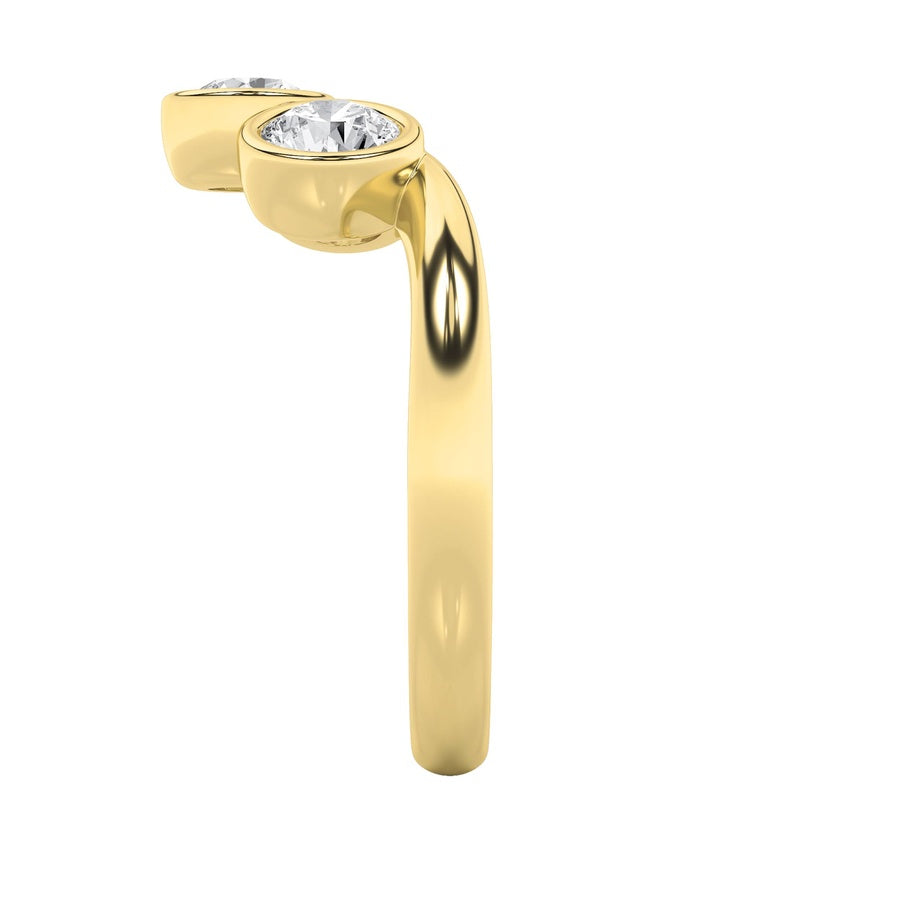 Round Shape Three Stone Ring lab grown diamond