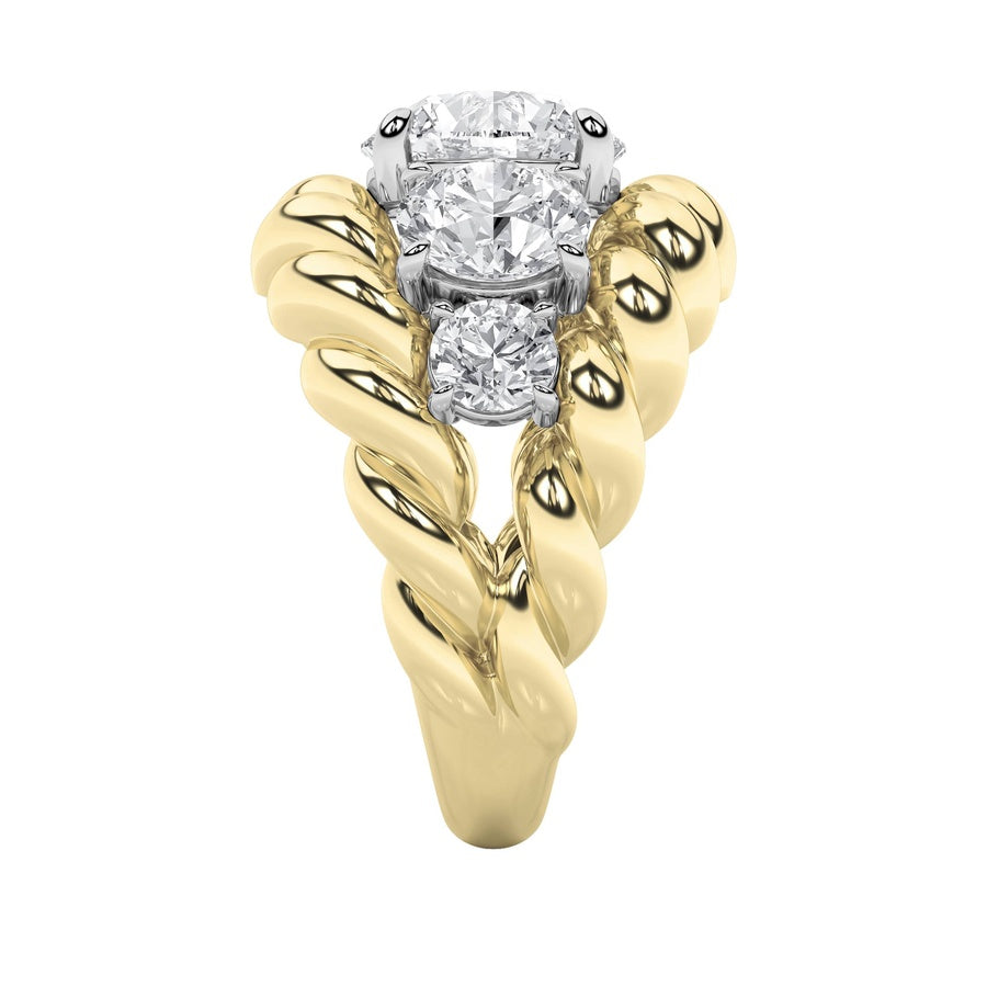 Round Shape Five Stone Ring lab grown diamond