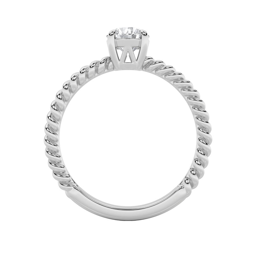 Round Shape Solitaire Engagement Ring lab grown diamond