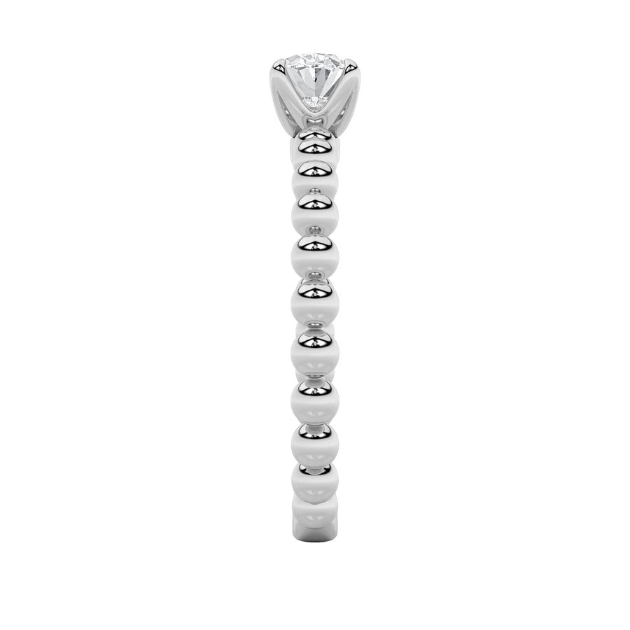 0.5Cttw Oval Shaped Lab Grown Diamond (F/VS) Petite Solitaire Engagement Ring in 14K Gold