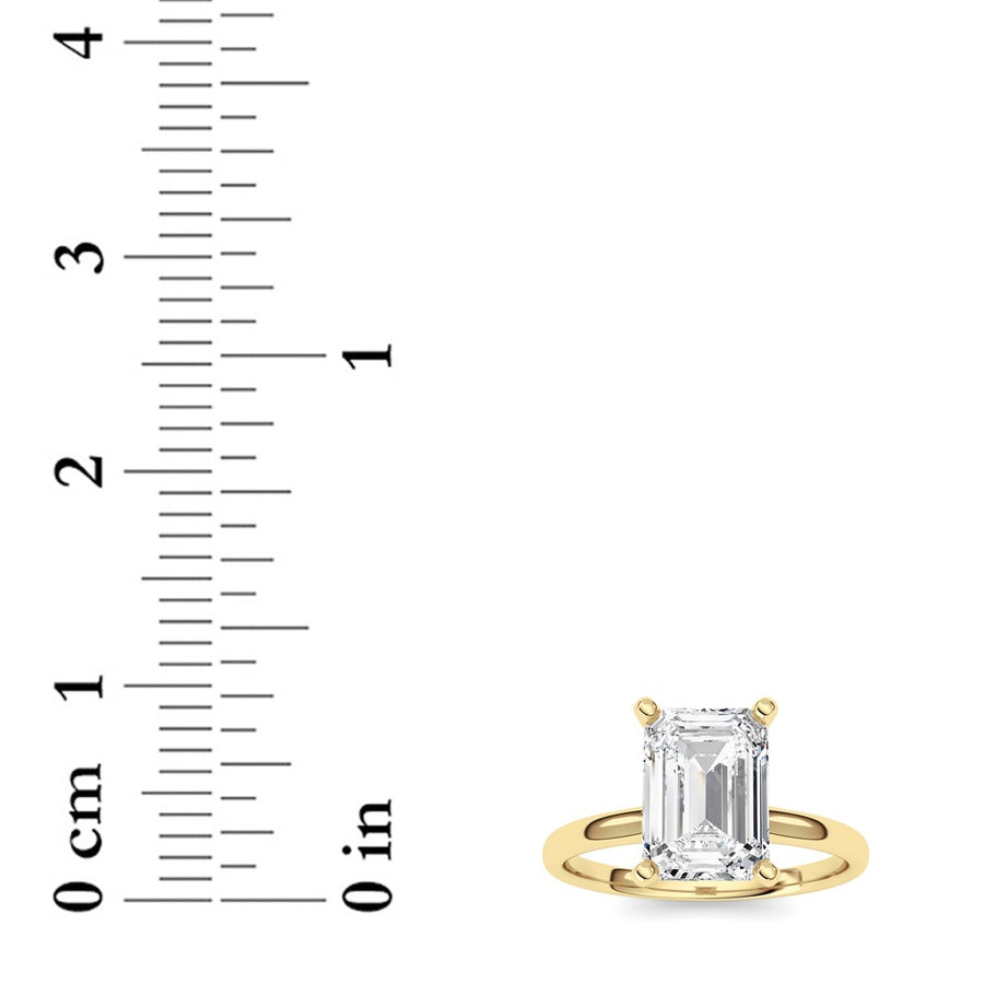 2Cttw Emerald Shaped Lab Grown Diamond Classic Solitaire Ring in 14K Gold (F/VS)