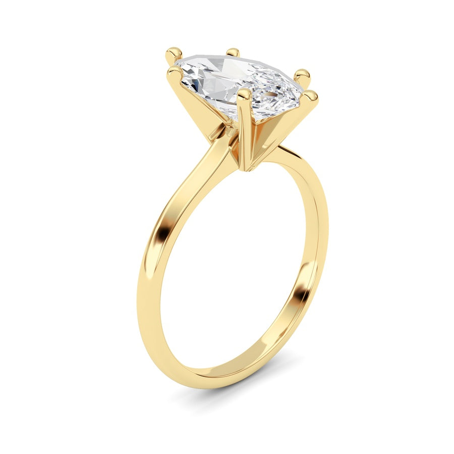 2Cttw Marquise Shaped Lab Grown Diamond Classic Solitaire Ring in 14K Gold (F/VS)