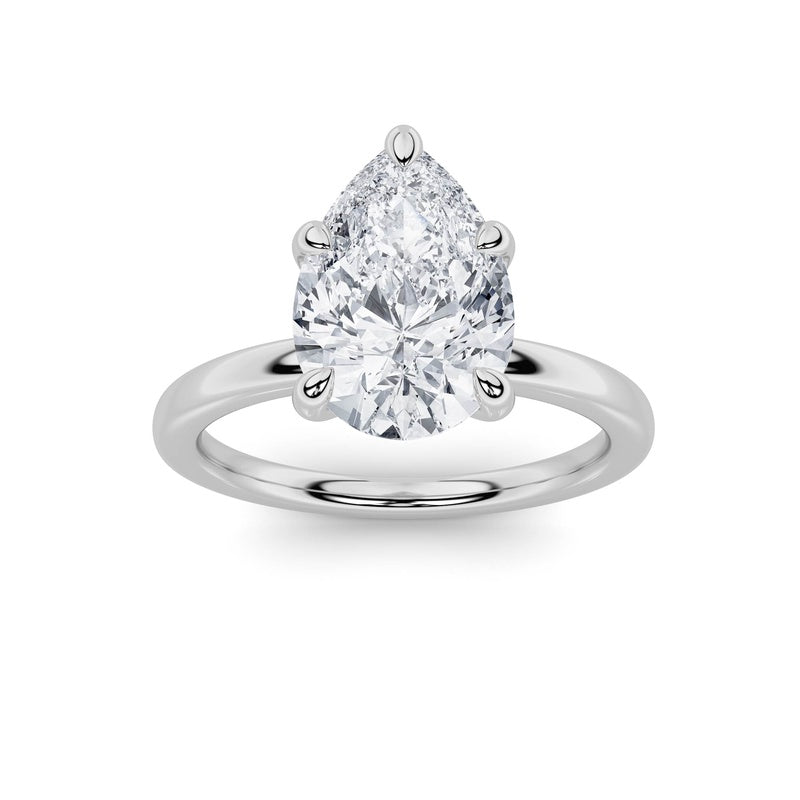 1.5CTW Pear Shaped Lab Grown Diamond Classic Solitaire Ring in 14K Gold (F/VS)