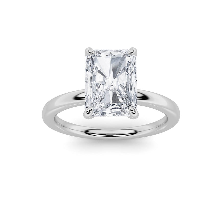 5Cttw Radiant Shaped Lab Grown Diamond Classic Solitaire Ring in 14K Gold (F/VS)