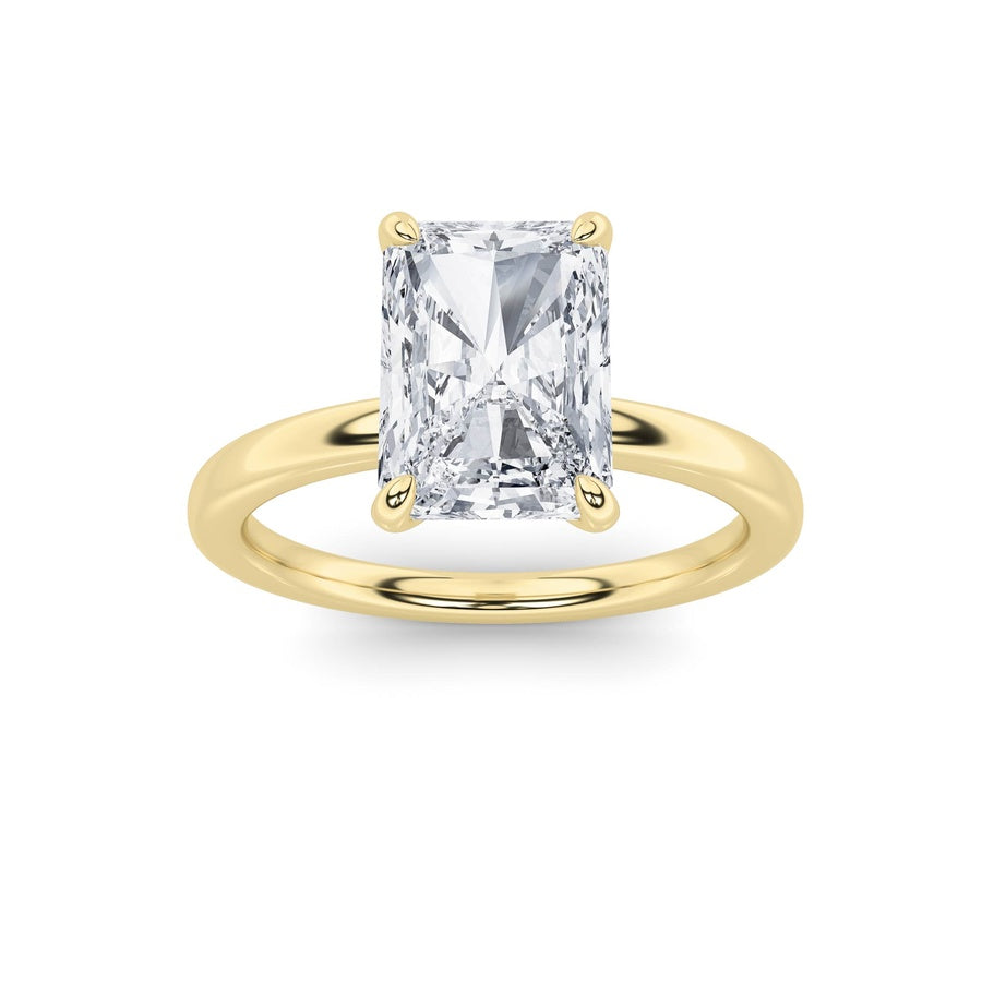 5Cttw Radiant Shaped Lab Grown Diamond Classic Solitaire Ring in 14K Gold (F/VS)