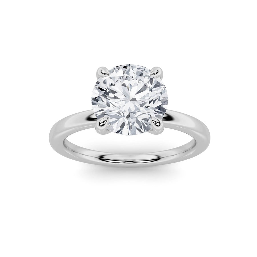 3Cttw Round Shaped Lab Grown Diamond Classic Solitaire Ring in 14K Gold (F/VS)