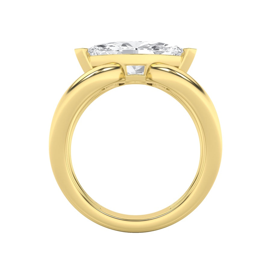 2Cttw Marquise Shaped Lab Grown Diamond (G/VS) East West Solitaire Fancy Ring in 14K Gold