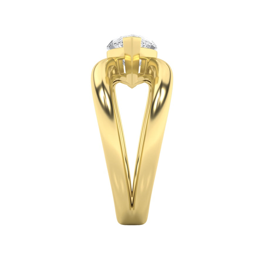 2Cttw Marquise Shaped Lab Grown Diamond (G/VS) East West Solitaire Fancy Ring in 14K Gold