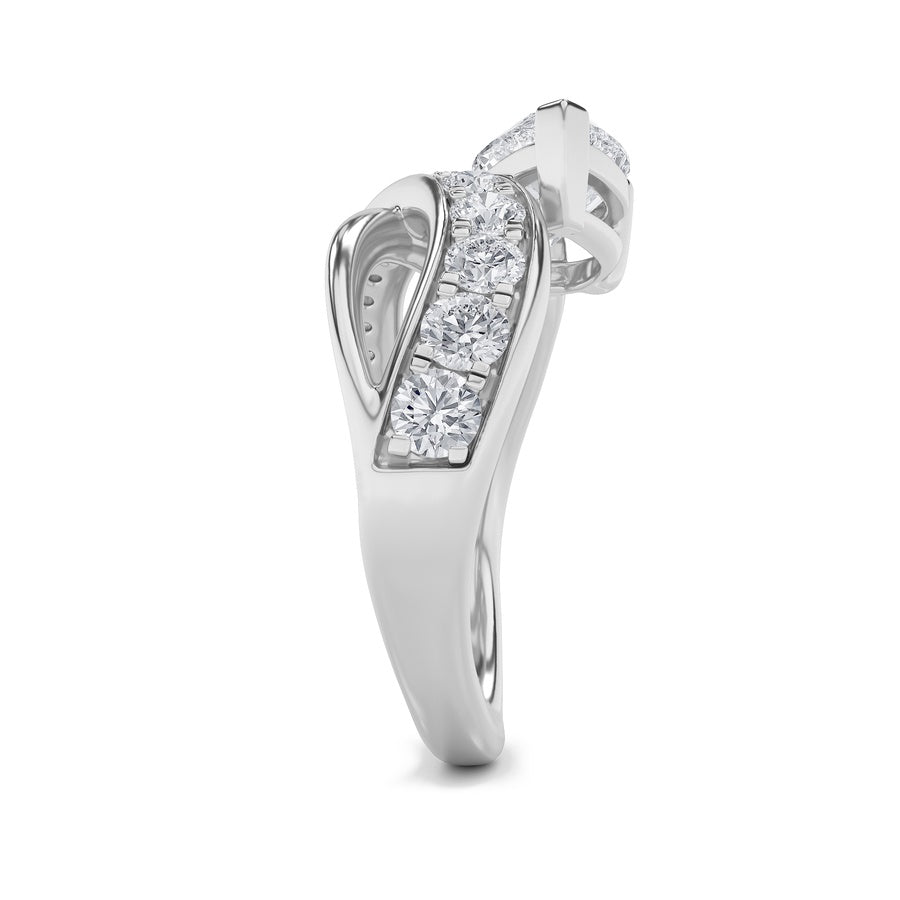 2Cttw Pear Shaped Lab Grown Diamond (G/VS) Ring in14K Gold