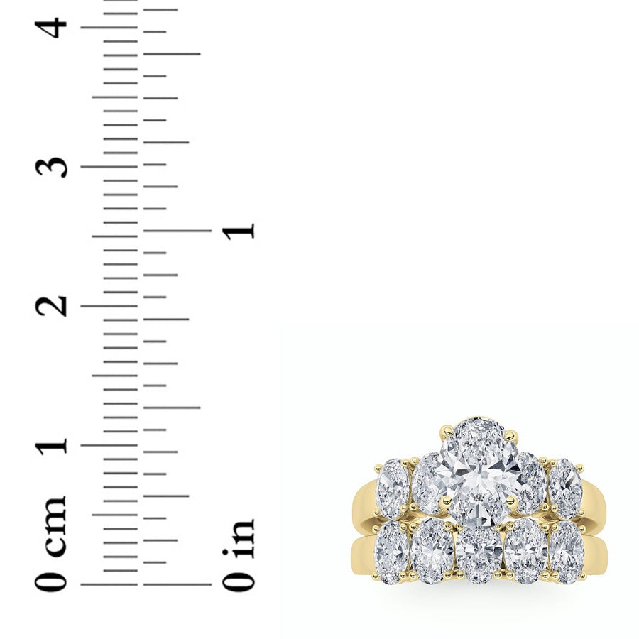 2.5Cttw Oval Shaped Lab Grown Diamond (G/VS) Bridal Set with Matching Band and Ring in 14K Gold
