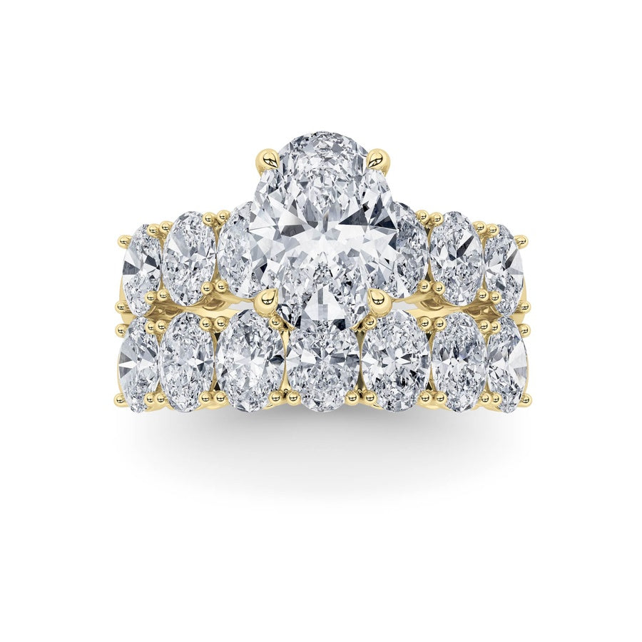 3.5Cttw Oval Shaped Lab Grown Diamond (G/VS) Bridal Set with Matching Band and Ring in 14K Gold