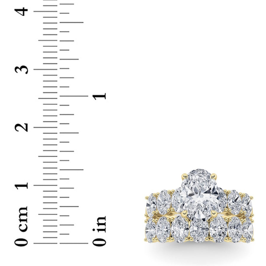 3.5Cttw Oval Shaped Lab Grown Diamond (G/VS) Bridal Set with Matching Band and Ring in 14K Gold
