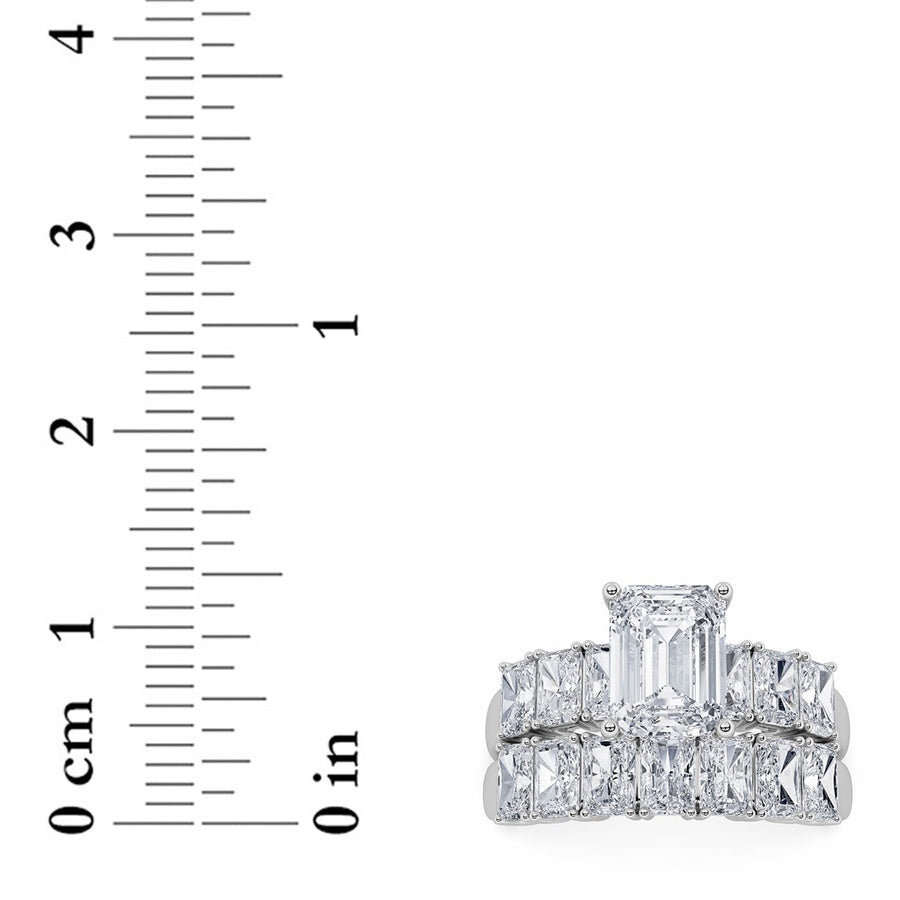 3.5Cttw Radiant Shaped Lab Grown Diamond (G/VS) Bridal Set with Matching Band and Ring in 14K Gold