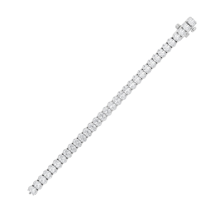 Oval Shape East West Line Bracelet lab grown diamond