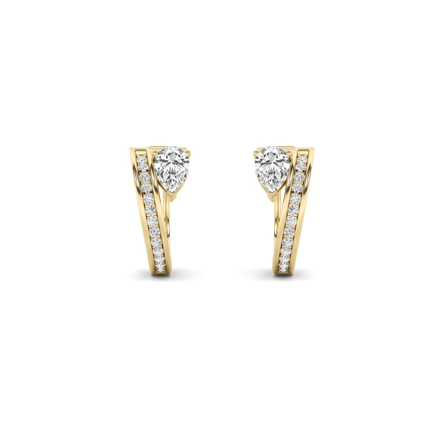 1.25Cttw Pear Shaped Lab Grown Diamond (F/VS) Fashion Earrings in 14K Gold
