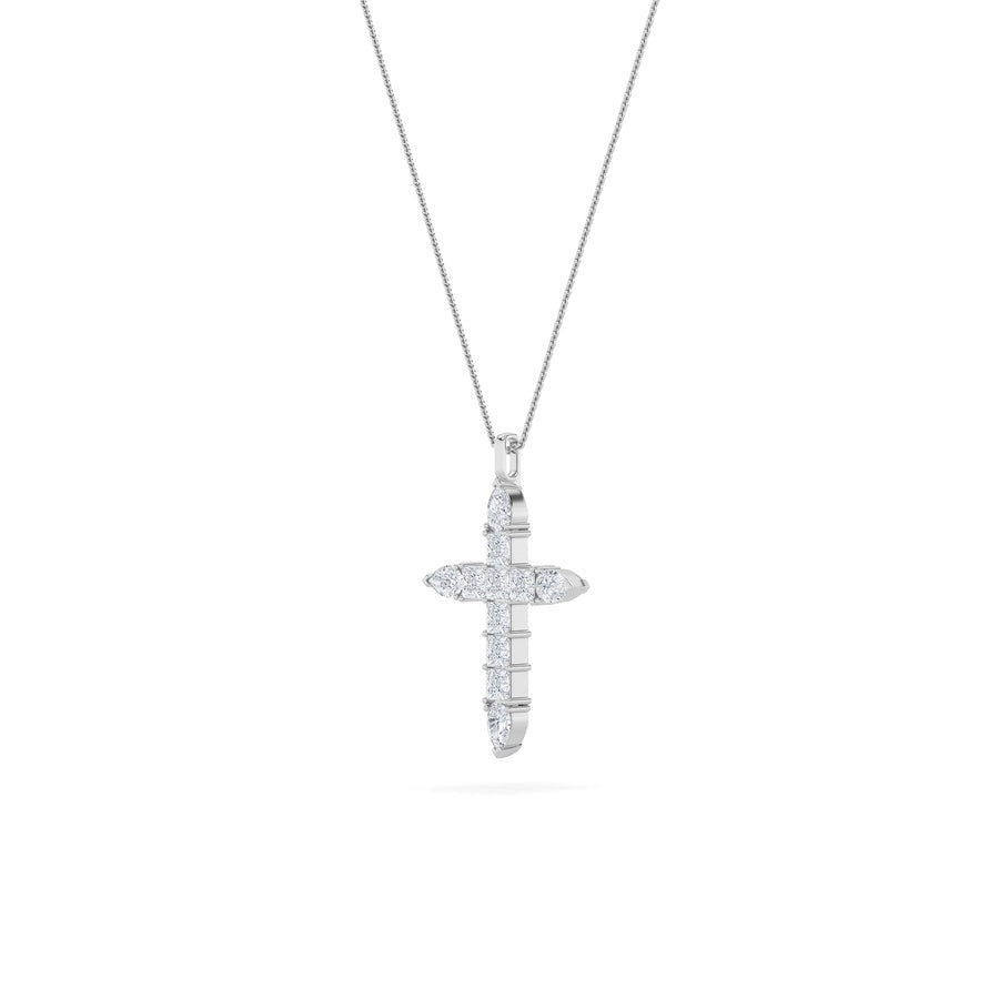 Pear Shape Cross Pendant lab grown diamond