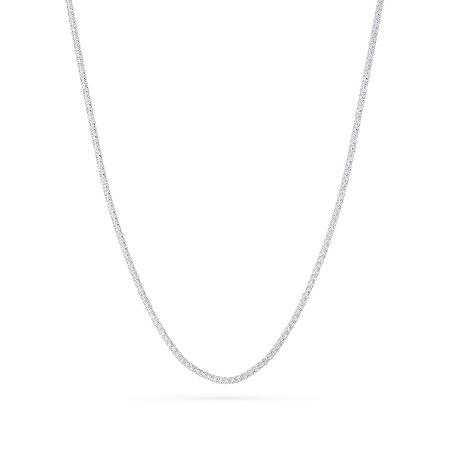 10Cttw Round Shaped Lab Grown Diamond (F/VS) Tennis Necklace in 14K White Gold
