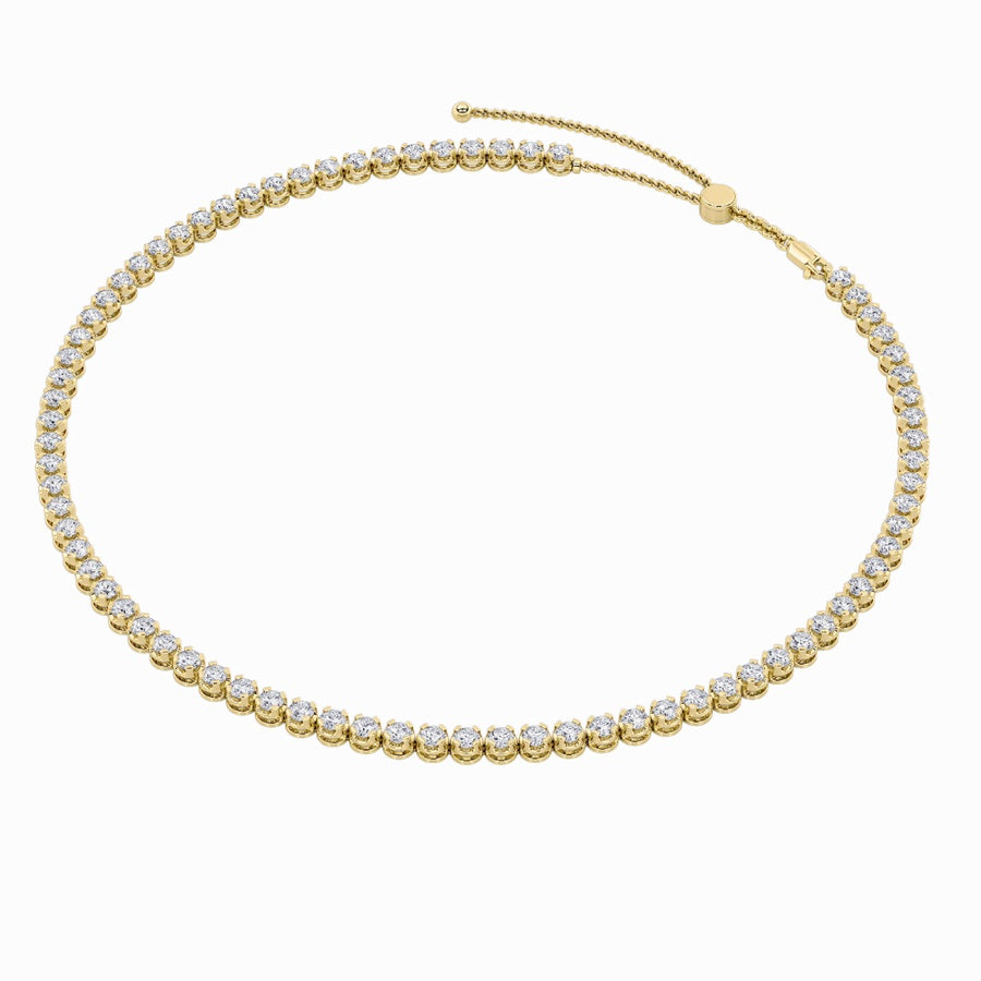 Round Shape Bezel Set Tennis Necklace lab grown diamond