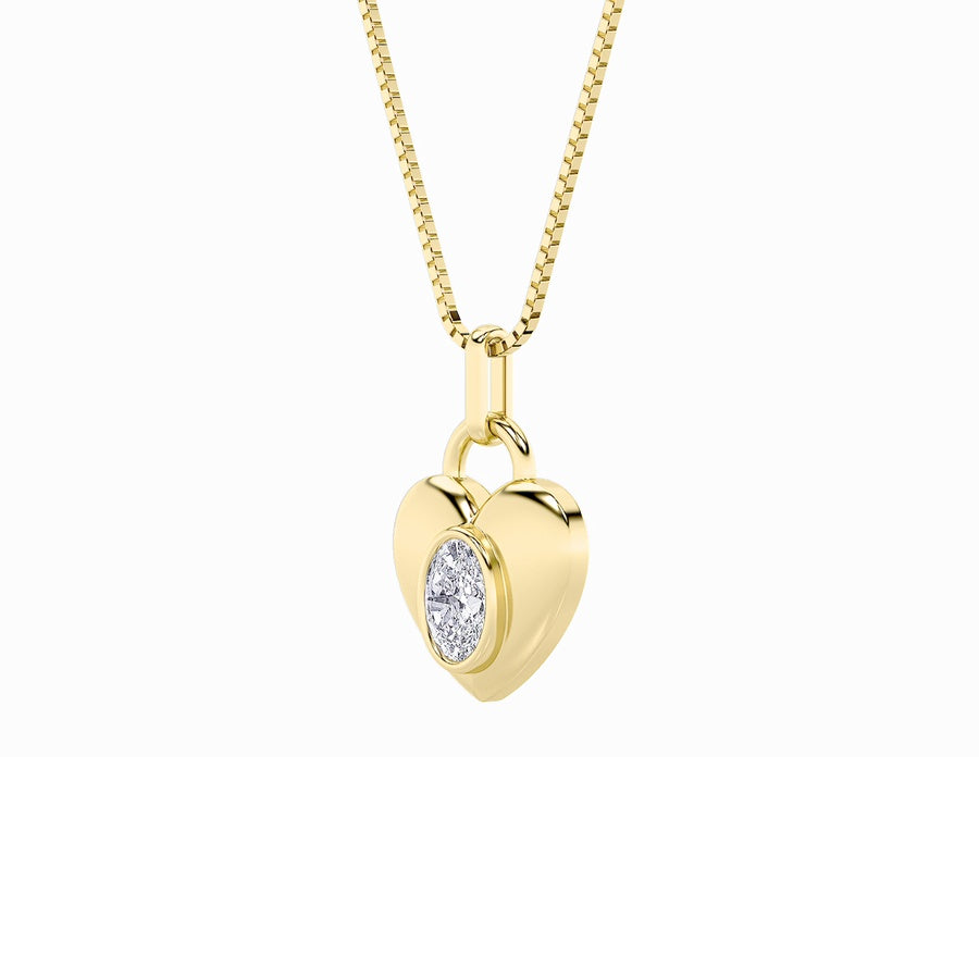 1Cttw Oval Shaped Lab Grown Diamond (F/VS) Heart Pendant in 14K White Gold