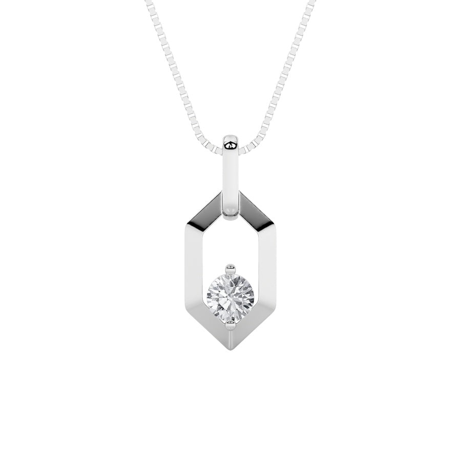0.25Cttw Round Shaped Lab Grown Diamond (F/VS) Fancy Pendant in 14K White Gold