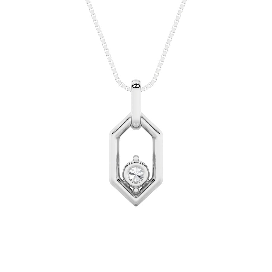 0.25Cttw Round Shaped Lab Grown Diamond (F/VS) Fancy Pendant in 14K White Gold
