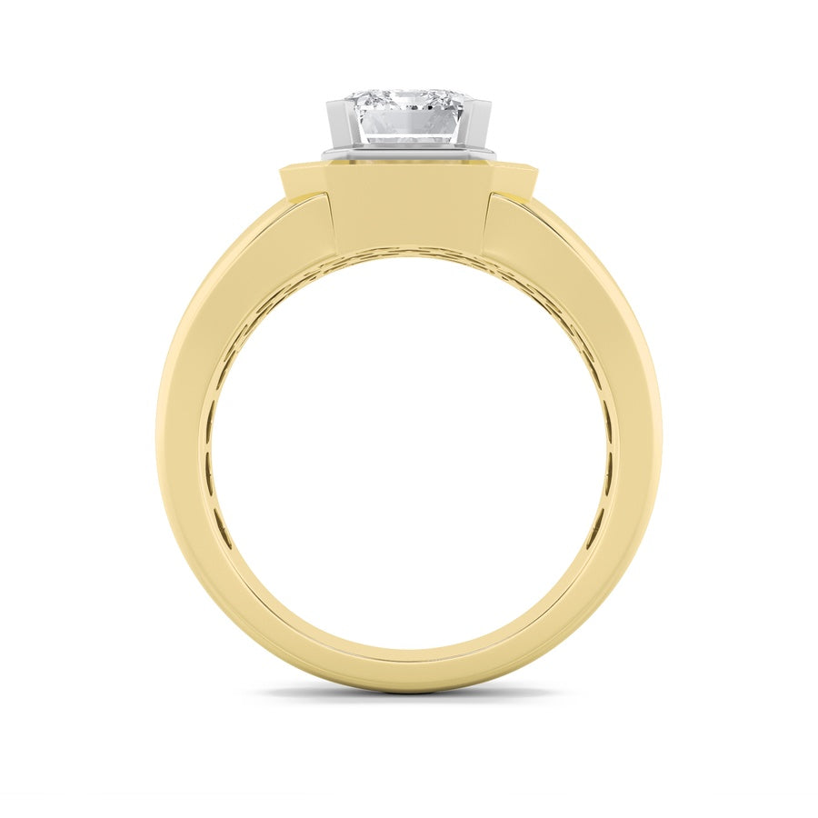 Emerald Shape Mens Ring lab grown diamond