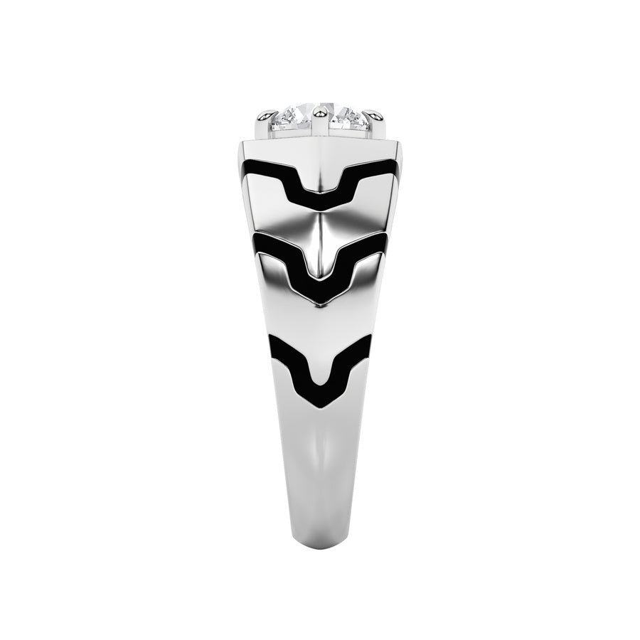1.5Cttw Round Shaped Lab Grown Diamond (F/VS) MensRing in 14K White Gold