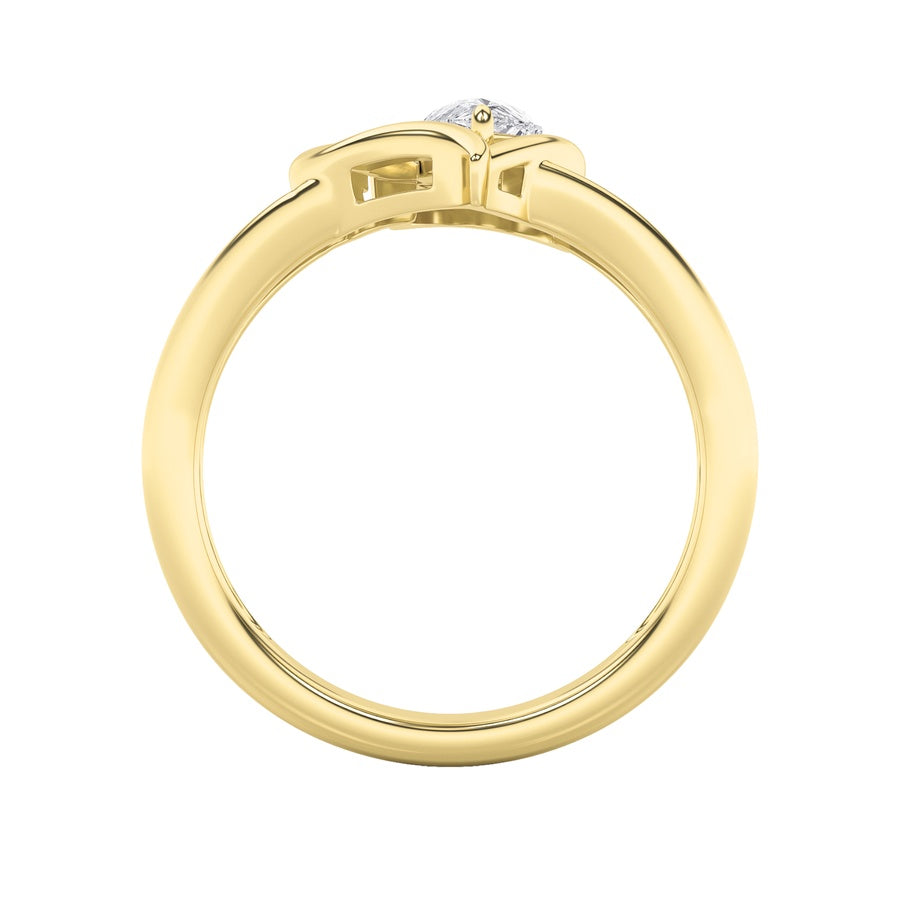 Pear Shape Heart Ring lab grown diamond