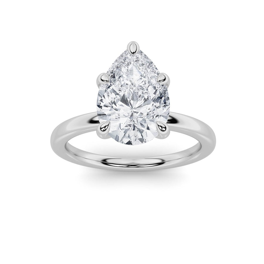 5Cttw Pear Shaped Lab Grown Diamond Classic Solitaire Ring in 14K Gold (F/VS)