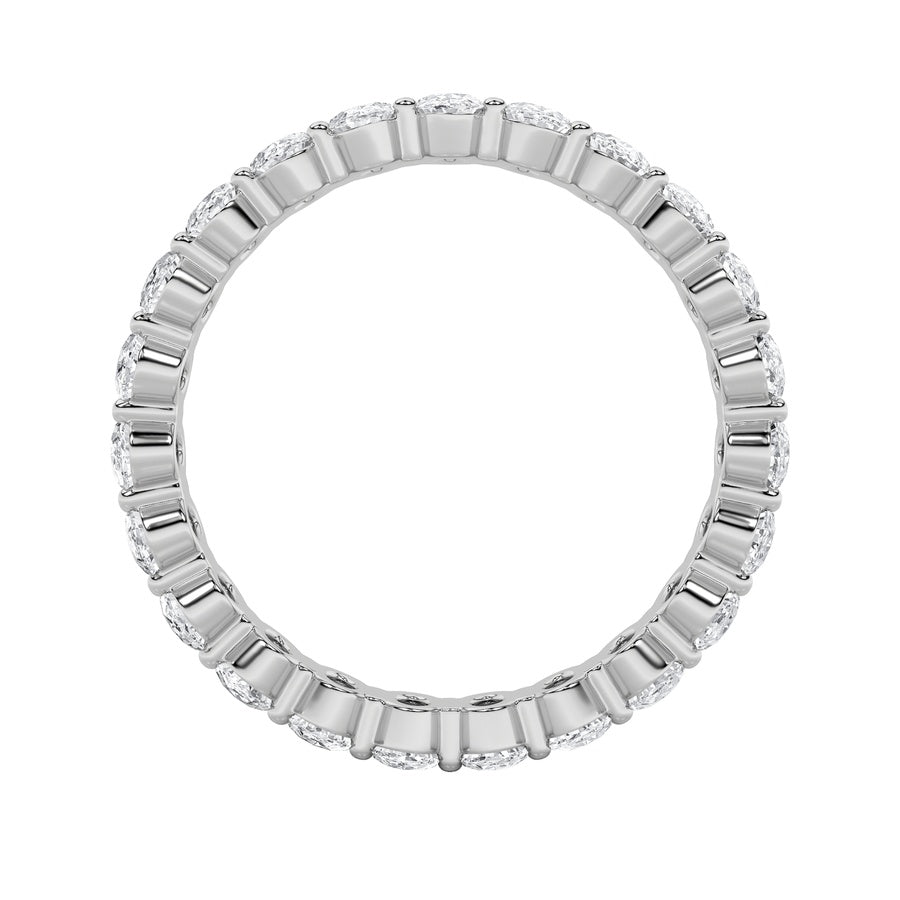 2.2Cttw Oval Shaped Lab Grown Diamond Split ProngEternity Ring in 14K Gold (F/VS)