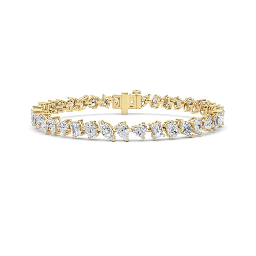 8Cttw Mix Shaped Lab Grown Diamond (F/VS) Braceletin 14K Gold