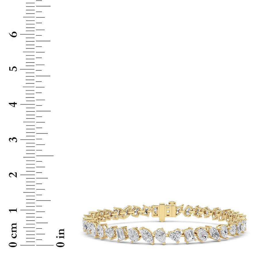 8Cttw Mix Shaped Lab Grown Diamond (F/VS) Braceletin 14K Gold