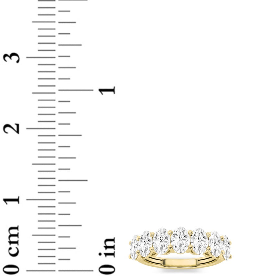 Oval Shape Seven Stone Band Ring lab grown diamond