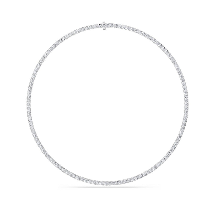 24.2Cttw Round Shaped Lab Grown Diamond Tennis Necklace in 14K Gold (F/VS)