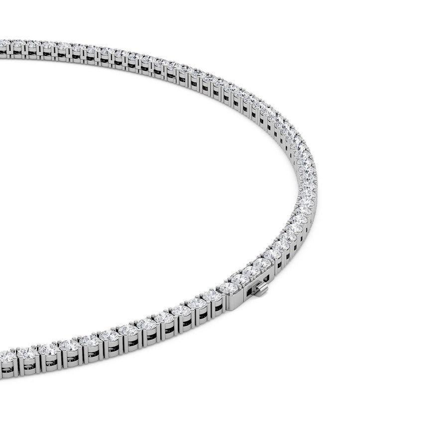 24.2Cttw Round Shaped Lab Grown Diamond Tennis Necklace in 14K Gold (F/VS)