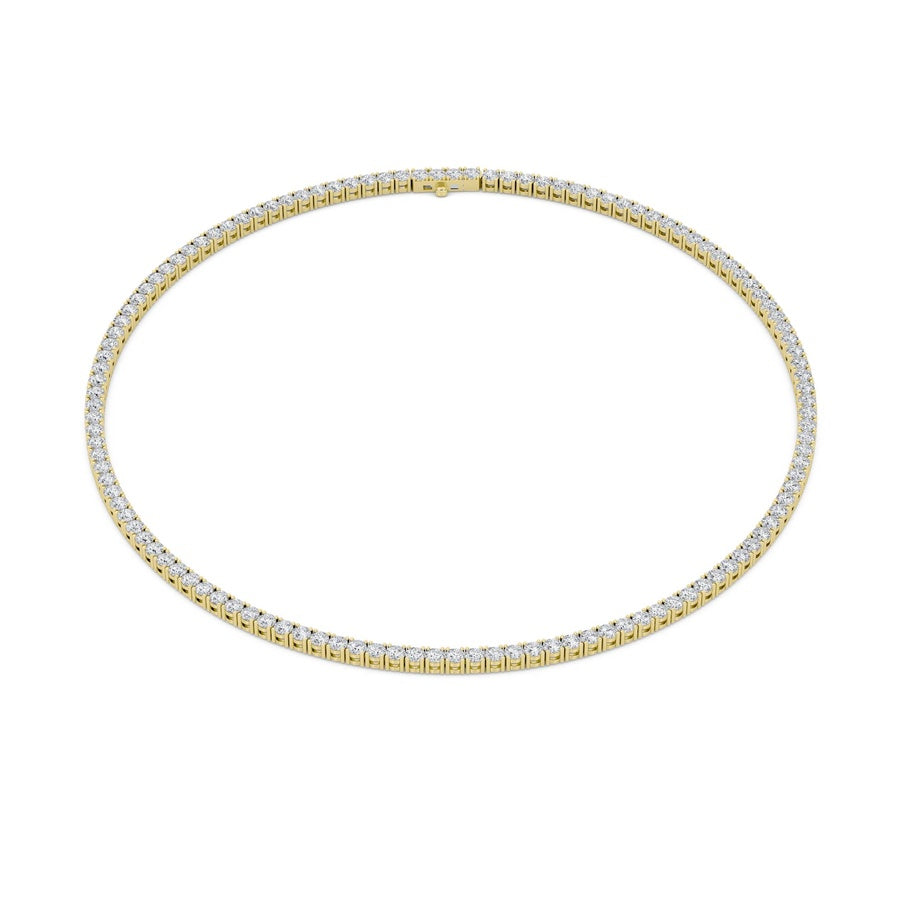 24.2Cttw Round Shaped Lab Grown Diamond Tennis Necklace in 14K Gold (F/VS)